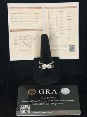 GRA Moissanite 2-Stone Bypass Split Shank Ring in Sterling Silver